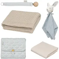 Cam Cam Gåvoset - Baby shower - Classic+ Stripes Blue - - One Size - Snuttefilt