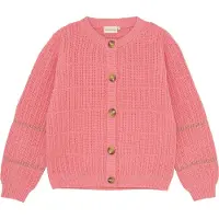 Minymo Cardigan - Stickad - Rib - Strawberry Ice - - 3 år (98) - Cardigan