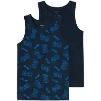 Name it Linne - Noos - NkmTank Topp Gamer - 2-pack - Dark Sap - - 3 år (98) - Linne
