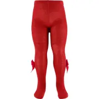 Condor Strumpbyxor m. Velour rosett - Röd - - 6-12 mån - Strumpbyxor