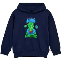Lego Wear Hoodie - LWSaku - Dark Marinblå m. Alien - - 2 år (92) - Hoodie