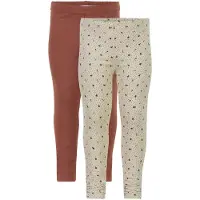 Minymo Leggings - 2-pack - Transparent Bliss/Brun - - 1 år (80) - Leggings