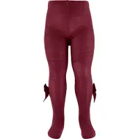 Condor Strumpbyxor m. Velour rosett - Bordeaux - - 3-4 år (98-104) - Strumpbyxor