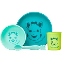 Sophie La Girafe Middagsset - Silikon - 4 Delar - Turkos - - One Size - Middagsset