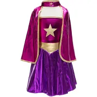 Great Pretenders Maskeradkläder - Superhero Star - Magenta - - 4-6 år (104-116) - Maskeradkläder