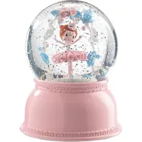 Djeco Snöglob m. Ljus - 14 cm - Rosa m. Ballerina - - One Size - Snöglob