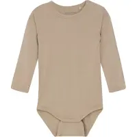Minymo Body l/ä - Viskos - Enkelt Taupe - - 2 år (92) - Body L/Ä