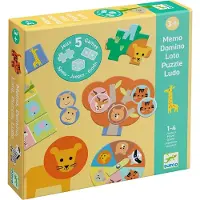 Djeco Spel - 5-I-1 - Wild Animals - - One Size - Spel