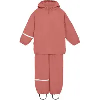 CeLaVi Regnkläder m. Hängslen/Fleece - Återvinn PU - Tegelsten D - - 80 - Regnkläder