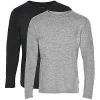 Minymo Tröja - 2-pack - Svart/Gråmelerad - - 2 år (92) - Tröja