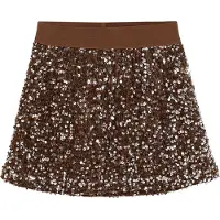 Minymo Kjol - Velour - Woodrose m. Paljetter - - 4 år (104) - Kjol