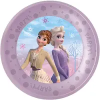 Decorata Party Plastplattor - 4-pack - 21 cm - Frozen II Win - - One Size - Tallrik