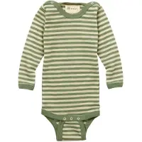 Engel Body l/ä - Ull - Sage Green Melange/Natural - - 98/104 - Body L/Ä