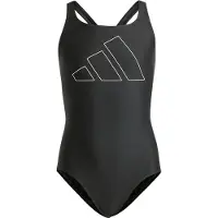 Adidas Baddräkt - BIG Barer - Svart m. Vit - - 4 år (104) - Badkläder