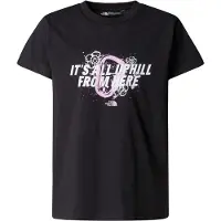 The North Face T-shirt - Avslappnad grafik - Svart m. Rosa/Vit - - 7-8 år (122-128) - T-shirt