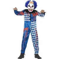 Smiffys Maskeradkläder - Deluxe Olycksbådande clown - Blue - - 12-14 år (152-164) - Maskeradkläder
