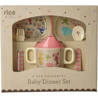 Rice Middagsset - Melamin - 4 Delar - Korall Ocean Tryck - - One Size - Middagsset