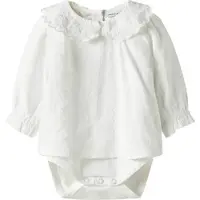 Name it Skjortbody - NbFRixi - Bright White/Lurex - - 50 - Body L/Ä