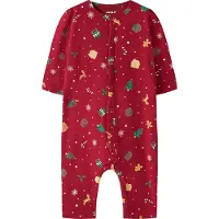 Name it Pyjamasdräkt - NbnVismas - Jesterröd/Xmas AOP-röd - - 50 - Pyjamasdräkt