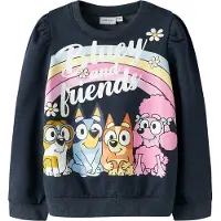 Name it Sweatshirt - NmfJenney - Bluey - Marinblå Kavaj/Melerad - - 2 år (92) - Sweatshirt