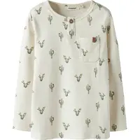 Lil´ Atelier Lil' Atelier Tröja - NmmLayo - Coconut Mjölk/Cactus - - 7-8 år (122-128) - Tröja