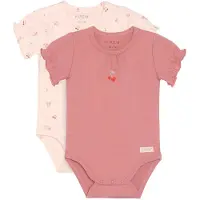 Fixoni Bodies k/ä - 2-pack - Dusty Rose - - 2 år (92) - Body K/Ä