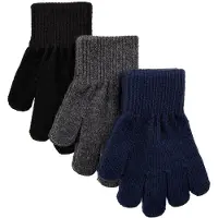 Mikk-Line Handskar - Ull/Polyamid - 3-pack - Blue Nights/Antraci - - 1-3 år (80-98) - Handskar