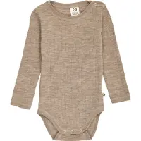 Müsli Body l/ä - Rib - Ull - Balsam Melerad - - 2 år (92) - Body L/Ä
