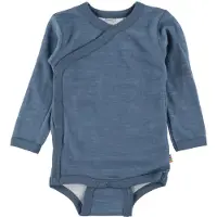 Joha Omlottbody l/ä - Ull/Bambu - Blå - - 70 - Body L/Ä