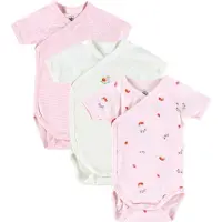 Petit Bateau Omlott Bodies k/ä - 3-pack - Vit/Rosa - - 1 mån - Body K/Ä