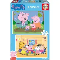 Educa Pussel - 2x48 Delar - Pappa Gris - - One Size - Pussel