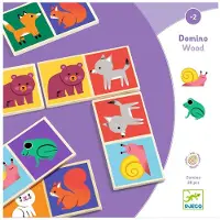 Djeco Domino - Trä - 28 Delar - Djur - - One Size - Spel