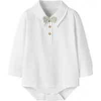 Name it Body l/ä - NbmNoller - Bright White/Fluga Chateau Grå - - 56 - Body L/Ä