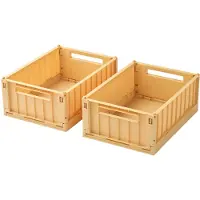 Liewood Förvaringslåda - 25x18x9,5 cm - Small - 2-pack - Lemon H - - One Size - Förvaringslåda