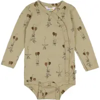 Joha Omlottbody l/ä - Ull - Beige m. Kaniner - - 80 - Body L/Ä