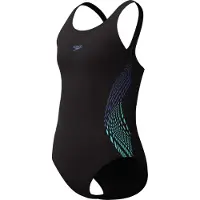 Speedo Baddräkt - Placering Muscleback - Svart m. Blå - - 5-6 år (110-116) - Badkläder