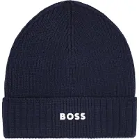 BOSS Kids' beanie hat with rubber-print logo