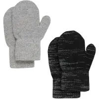 CeLaVi Vantar - Ull/Polyester - 2-pack - Grå/Svart m. Reflex - - 1-2 år (80-92) - Vantar