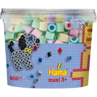 Hama Maxi Pärlor - 600 st. I Hink - Mix 52 - - One Size - Pärlor