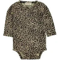 MarMar Body - l/ä - Brun Leopardtryck - - 62 - Body L/Ä