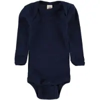 Engel Body l/ä - Ull/Silke - Marinblå - - 98/104 - Body L/Ä