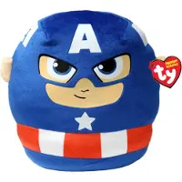 TY Gosedjur - Squishy Beanies - 25 cm - Marvel Captain America - - One Size - Gosedjur