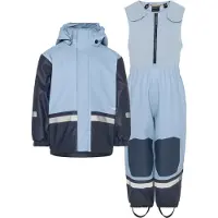 Didriksons Regnkläder m. Fleece - Boardman - PU - Cloud Blue - - 80 - Regnkläder