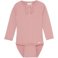 Minymo Body - l/ä - Rib - Rosett - - 56 - Body L/Ä