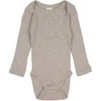 Smallstuff SmallstuffBody l/ä - Nature Melange m. Hålmönster - - 3 år (98) - Body L/Ä