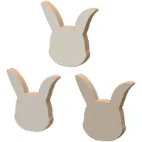 Cam Cam Trägalge - 3-pack - 9,6x10x6,5 cm - Kanin - - One Size - Knopp
