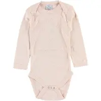 Smallstuff Body - l/ä - Rosa m. Hålmönster - - 74 - Body L/Ä
