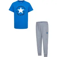 Converse T-shirt/Sweatpants - Dissekerad - Dark Grey Heather/Blu - - 5-6 år (110-116) - Sweatpants