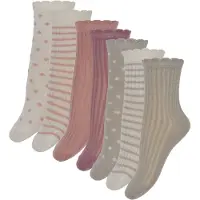 Minymo Strumpor - 7-pack - Ash Rose m. Mönster - - 35/38 - Strumpor