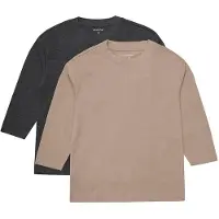 Minymo Tröjor - 2-pack - Fossil - - 4 år (104) - Tröja
